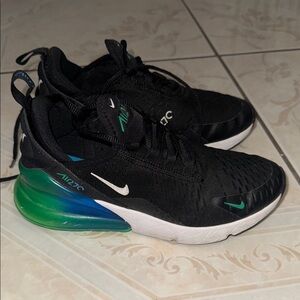 Nike Air Max 270 Black with Green and Blue Accents